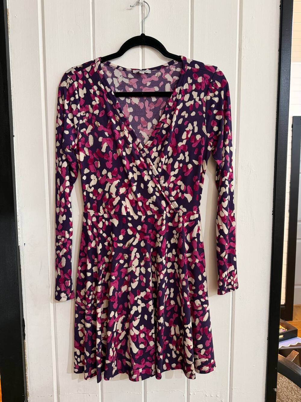 NEW WHITE BIRCH women's spotted knit dress with built in shorts in burgundy